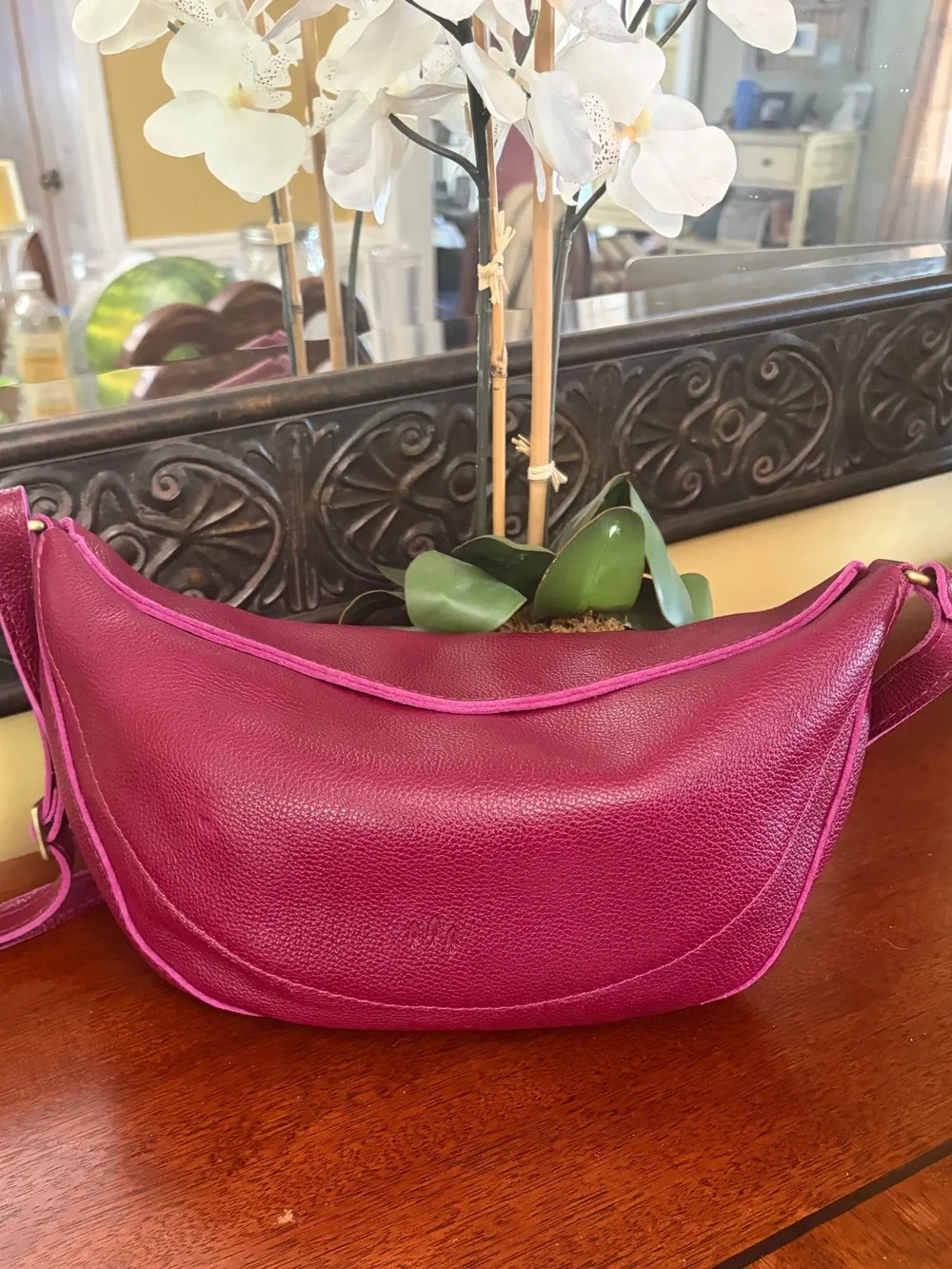 Portland Leather Large Koala Sling Bag Orchid